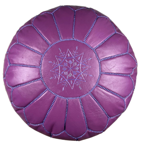 Leder Sitzpouf "Lila"